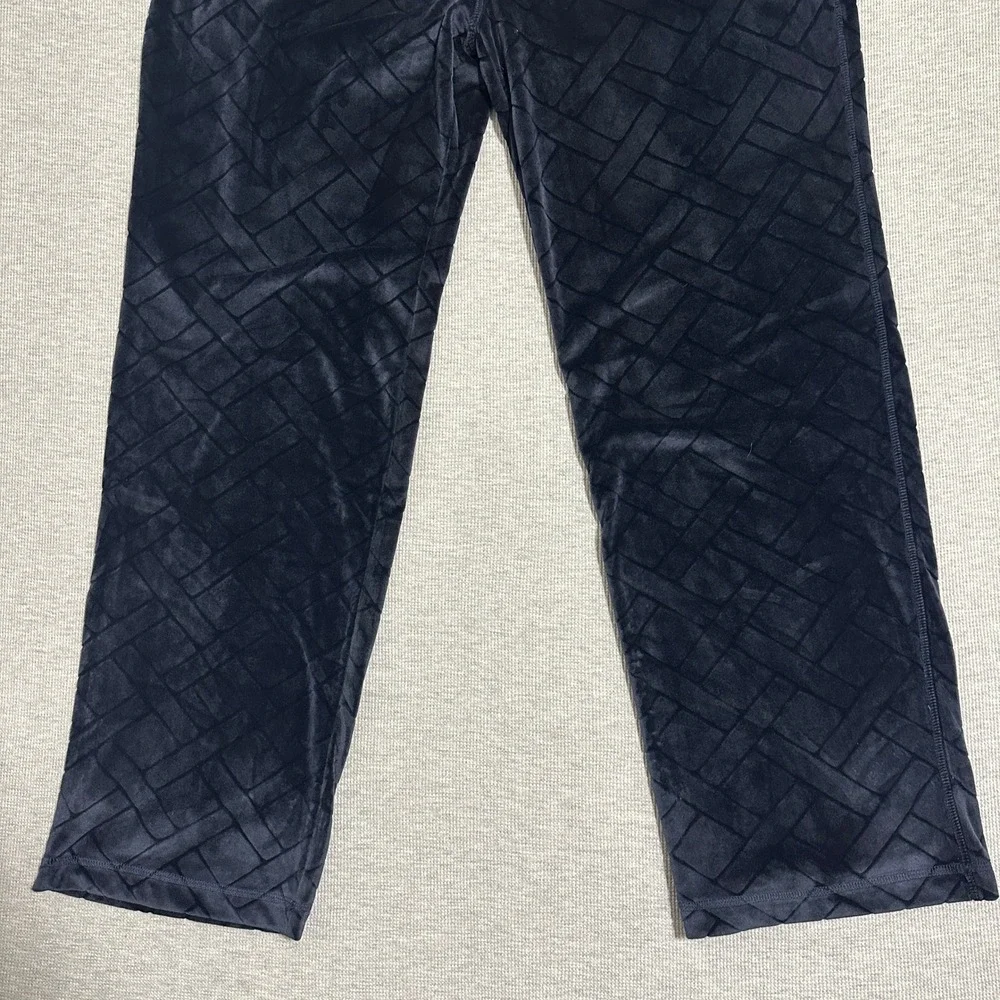 Daniel Buchler Velour Geometric Textured Jogger Lounge Pants Blue Mens XXL